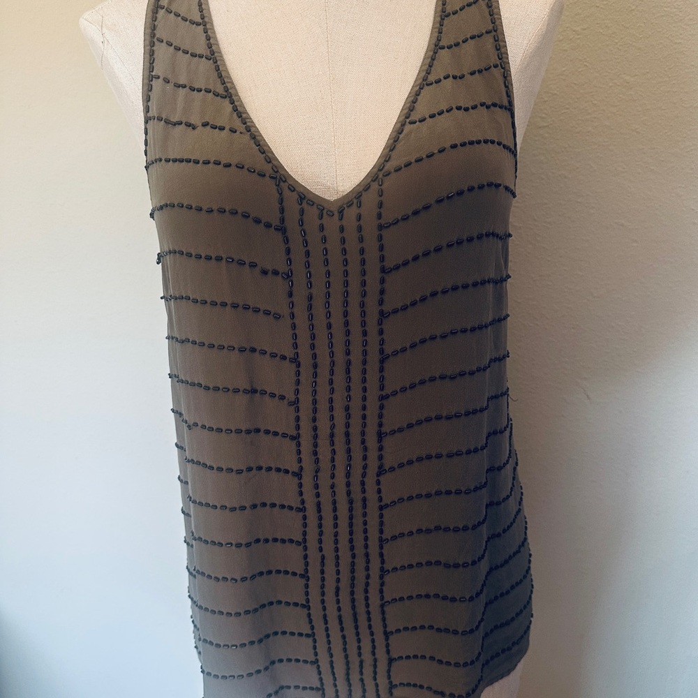 Sanctuary Olive Beaded Tank Top